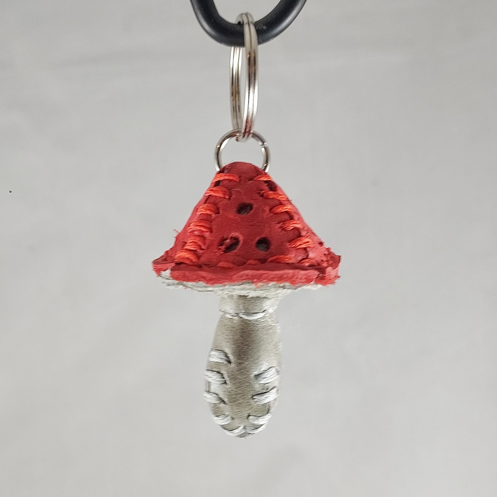 Handcrafted Leather Mushroom Key Chains - Image 4