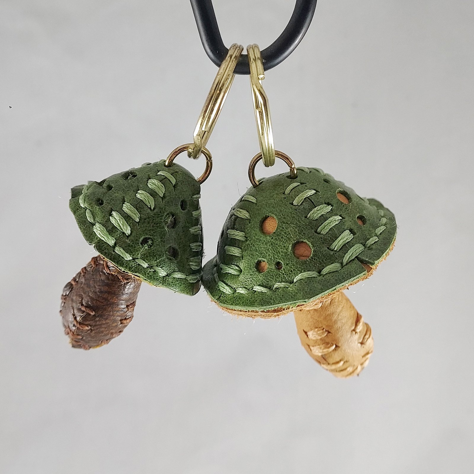Handcrafted Leather Mushroom Key Chains - Image 5