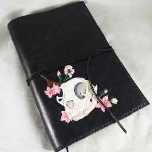 Zen Cat Skull Leather Journal