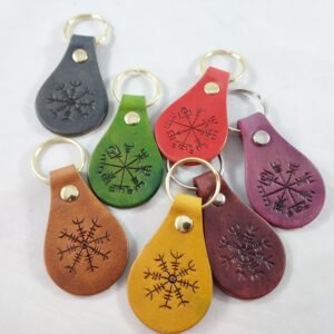 Vegvisir Helm of Awe Leather Key Fob