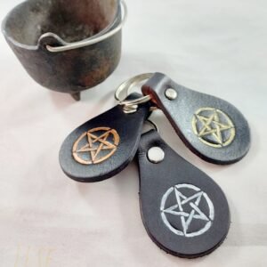 Pentacle Leather Key Fob
